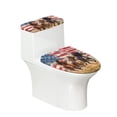 thumbnail image 1 of FORUDESIGNS Horse American Flag Pattern 2 Pack Toilet Lid Cover with Toilet Tank Lid Cover, Adjustable Toilet Protector, 15-21 in, Fits Most Round Elongated and Oblong Lids, 4th of July, 1 of 8