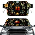thumbnail image 1 of FORUDESIGNS Ladybug Flower Print Car Windshield Snow Cover, Auto Windshield Cover for ice and Snow, Freeze Protector for Auto Ice Windproof UV Sunshade Cover for SUVs, Vans, 1 of 6