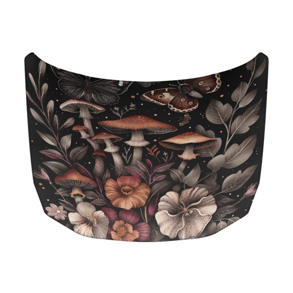FORUDESIGNS Mushroom Butterfly Flower Print Car Hood Cover Elastic Fabrics Automotive Hood Covers Washed Vehicles Decorate Suitable for SUV and Pickup Trucks (59.05 X 39.37 inches)