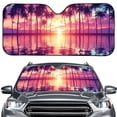 thumbnail image 1 of FORUDESIGNS Palm Tree Pattern Car Windshield Sun Shade Thickened Windshield Dash Protector, Vehicle Dashboard Shield Car Interior Sun Protection (57.1 x 27.4 inch), 1 of 7