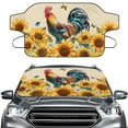 thumbnail image 1 of FORUDESIGNS Rooster Chicken Sunflower Pattern Car Windshield Snow Ice Cover Windshield Snow Ice Cover Used for Snow Protection, Rain and Sun, Winter Car Accessories Fits for Most Vehicler SUV Van, 1 of 6