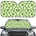 thumbnail image 1 of FORUDESIGNS Shamrock Pattern Car Windshield Sun Shade Foldable Heat UV Protection Visor Auto Window Sun Blocker Car Interior Sun Protection St. Patrick's Day Accessories Keeps Vehicle Cool, 1 of 7