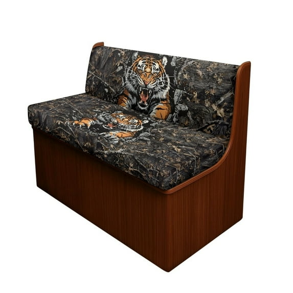 FORUDESIGNS Tiger Camo Pattern 2 Pcs RV Dinette Cushion Covers Breathable RV Couch Cover Elastic Loveseat Sofa Chair Cover Furniture Protector for RV Camper Car Bench