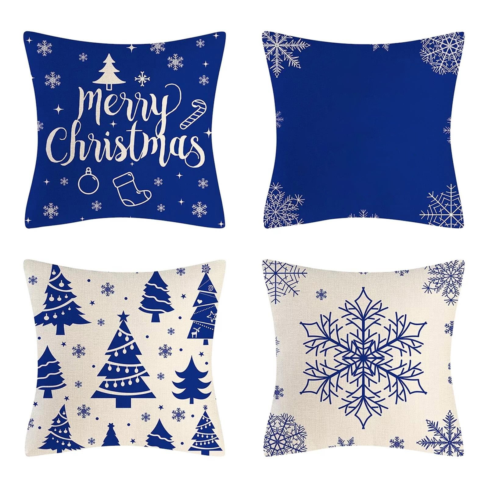 FORYULIK Pillowcase 4 Pack Christmas Throw Pillow Covers 18''X18