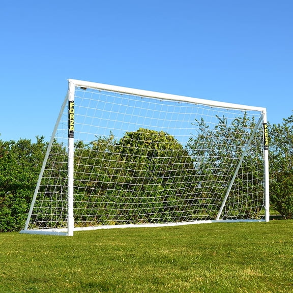 FORZA 12 x 6ft Soccer Goal - The World’s #1 Backyard Goals! | 100% UK-Made, 5 Min Setup, Unbreakable Goalpost + Target & Ball Bundle - Buy FORZA, Play Forever!