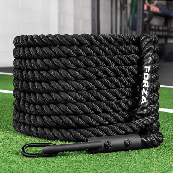 FORZA 49ft Gym Sled Pull Rope 38 mm Heavy-Duty Polyester Rope with Steel Hook & 700 kg Carabiner HYROX, Strength & Functional Training Accessory