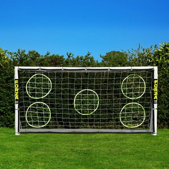 FORZA 8 x 4ft Kids Soccer Goal - The World’s #1 Backyard Goals! | 100% UK-Made, 3 Min Setup, Unbreakable Goalpost + Target & Ball Bundle - Buy FORZA, Play Forever!