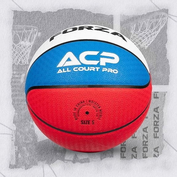 FORZA All Court Pro Basketball – Premium Microfiber Leather Ball for Indoor & Outdoor Play - Official Sizes for All Ages