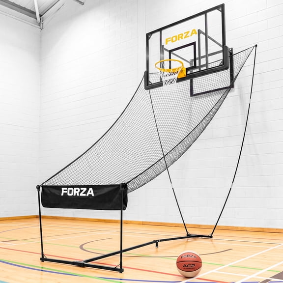 FORZA Basketball Return Training Net with 5-Ball Feeder
