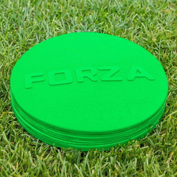 FORZA Flat Disc Markers [Pack of 10] | 7 Inch Standard Size with Assorted Color Options for Soccer Training & Outdoor Play