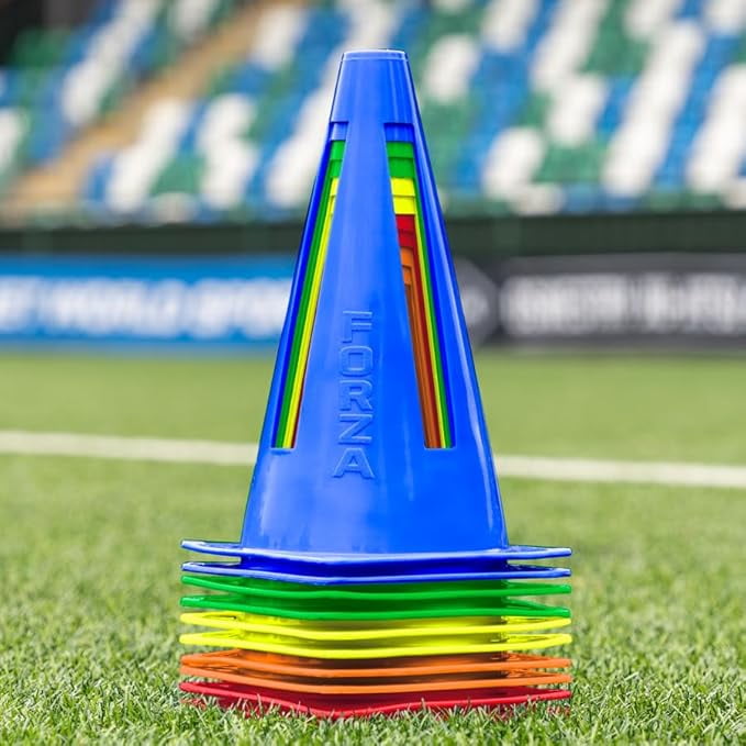 FORZA Flexi Training Cones (10 Pack) – Flexible, Durable Agility Cones for Sports Training & Drills, Available in Multiple Colors