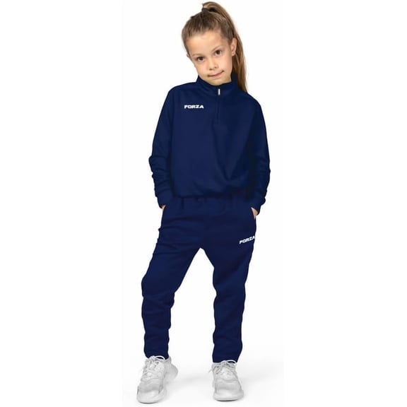 FORZA Kids' Tracksuit Set – Sweat-Wicking Polyester Training Outfit for Boys and Girls, Quick-Dry 2-Piece Set with Zipper Pockets [Ages 5-14]