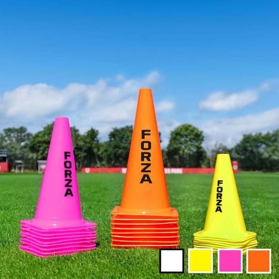 FORZA Large Training Cones - Pack of 10 with 3 Size Options for Optimal Training Sessions