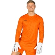 FORZA Mens Goalkeeper Shirts | Premium High-Vis Long Sleeve Soccer Jerseys - Sweat Wicking Polyester [Fluro Orange, M]