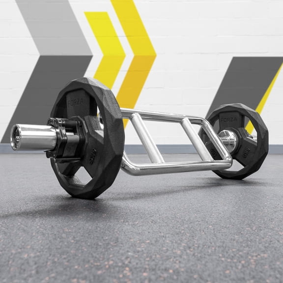 FORZA Olympic Tricep Bar | 20lb Steel Barbell with Chrome Finish  Strength Training for Triceps, Biceps & Shoulder Workouts
