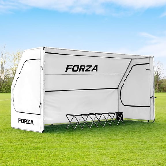 FORZA Portable Team Shelter | Durable Steel Frame Shelter for Sports Teams – Optional Benches & Multiple Colors