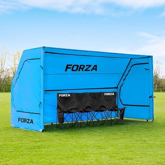 FORZA Portable Team Shelter | Durable Steel Frame Shelter for Sports Teams – Optional Benches & Multiple Colors
