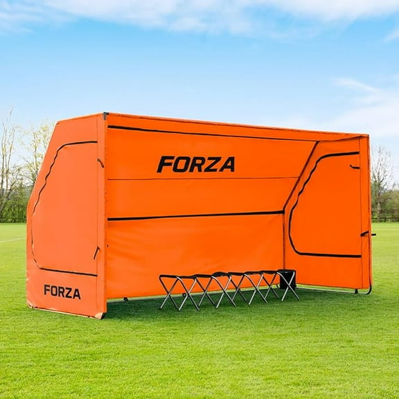 FORZA Portable Team Shelter | Durable Steel Frame Shelter for Sports Teams – Optional Benches & Multiple Colors
