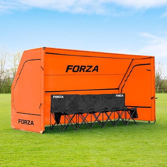 FORZA Portable Team Shelter | Durable Steel Frame Shelter for Sports Teams – Optional Benches & Multiple Colors