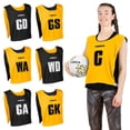 thumbnail image 1 of FORZA Reversible Netball Bibs – Dual-Color Team Bibs with Official Position Markings, Breathable Mesh & Elastic Straps – Set of 13, 1 of 8