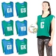 thumbnail image 1 of FORZA Reversible Netball Bibs – Dual-Color Team Bibs with Official Position Markings, Breathable Mesh & Elastic Straps – Set of 25, 1 of 9