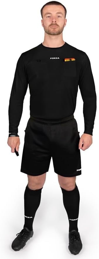FORZA Soccer Referee Kit | Short/Long Sleeve Shirt, Shorts & Socks – Moisture-Wicking Uniform for Match Officials - 2 Colors
