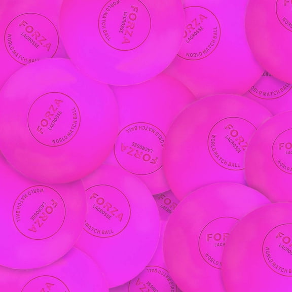 FORZA World Match Lacrosse Balls - Regulation Size  Durable & Grease Resistant with Solid Rubber Composition - Pink [Pack of 120]