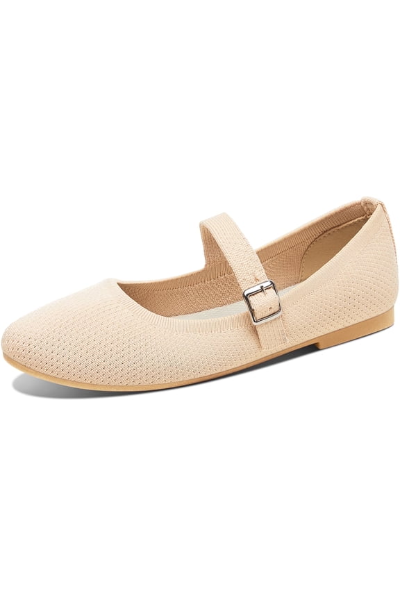 Women Knit Mary Jane(Beige US10)