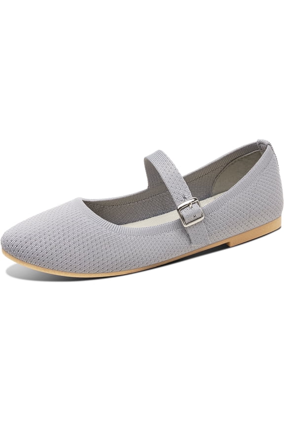 Women Knit Mary Jane(Grey US8)