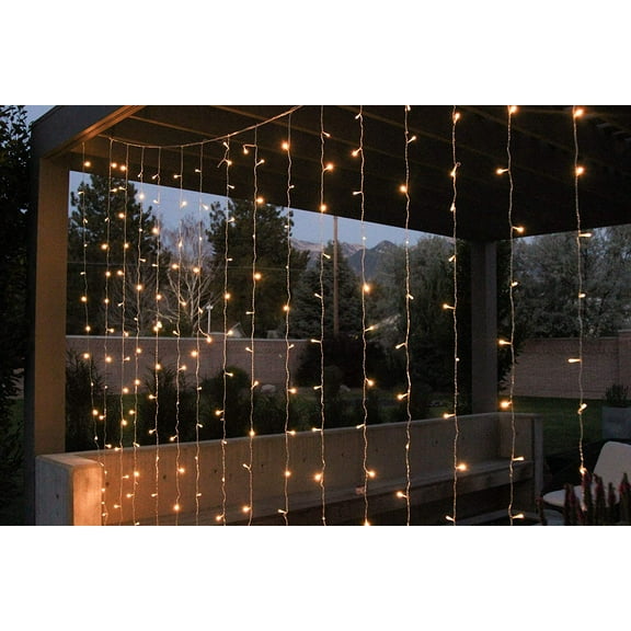 FOSSA LED String Curtain Lights | 9 ft | Perfect for Bedroom, Patio, and Wedding Decor | No Batteries Needed | Great for Indoor and Outdoor