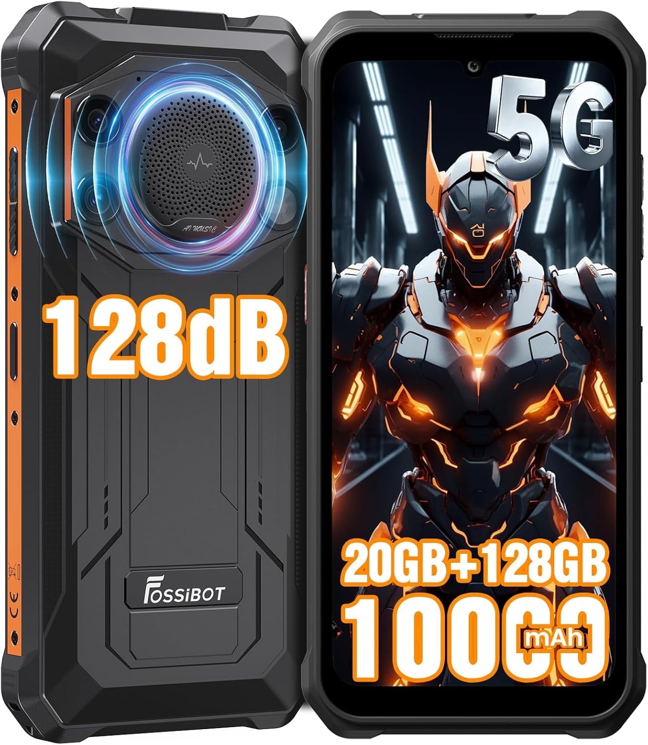 FOSSiBOT F110 Pro 8+20GB+128GB/1TBDimensity 6300 Octa-Core Android 15, Outdoor 5G Rugged Smartphone Unlocked, 10000mAh Battery, 50MP Camera, NFC, Smart Toolbox
