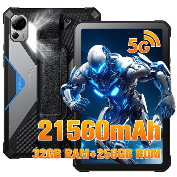 FOSSIBOT Rugged Tablet DT3 10.4 inch,21560mAh,32GB+256GB/2TB, Android15,66W Rapid Charging,2K IPS Display,Wi-Fi6,IP68,IP69K Waterproof Tablet,5G OutdoorTablet,64+32MP Camera,Face Unlock,OTG