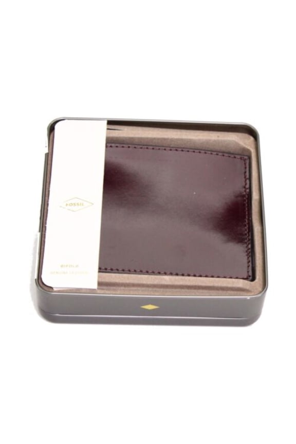 Men's Burgundy Benedict Leather Smooth Bifold Wallet