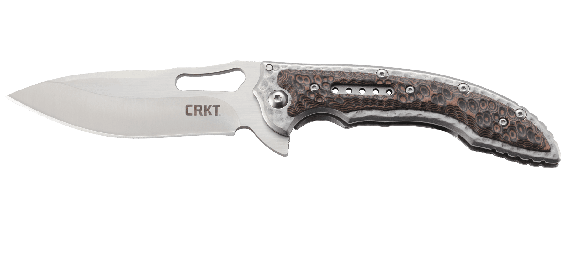 CRKT Fossil Folding Pocket Knife with Frame Lock and Satin Blade Finish, Black