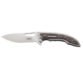 CRKT Fossil Folding Pocket Knife with Frame Lock and Satin Blade Finish, Black