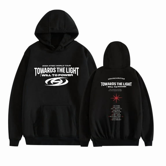 FOSSKOS ATEEZ Towards The Light Will To Power World Tour hooded For Unisex Casual Style Hoodie