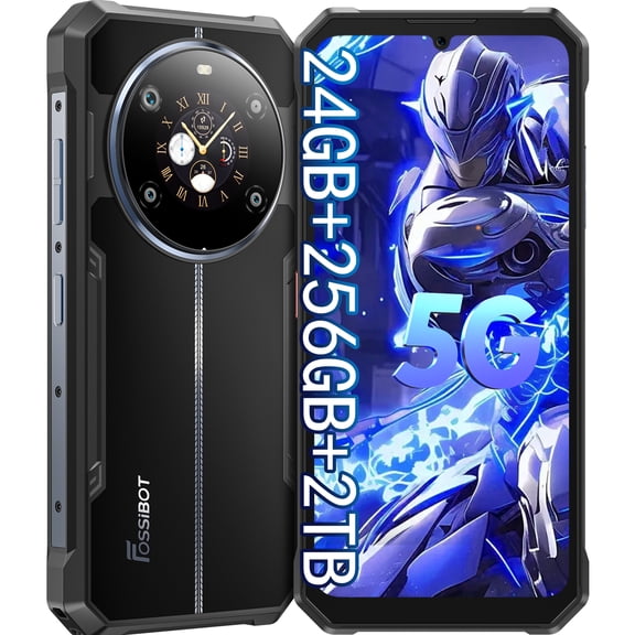 FOSSIBOT F109 Android 14 Rugged Phone Unlocked, 24GB+256GB/2TB Android 15 Rugged Phone, 6.745" HD+ 1.32-inch IPS Rugged Smartphone, 10600mAh Battery Waterproof Phones,50MP+16MP+5MP Waterproof Phones