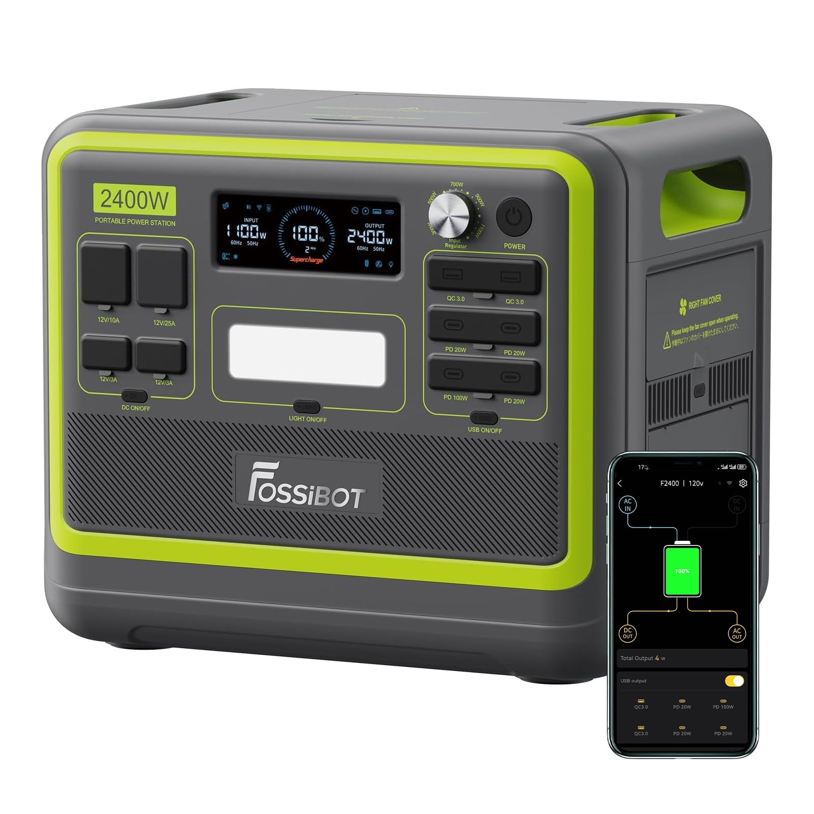 Eco Play 1800W Continuous Portable Power Stations, 1536Wh LiFePO4