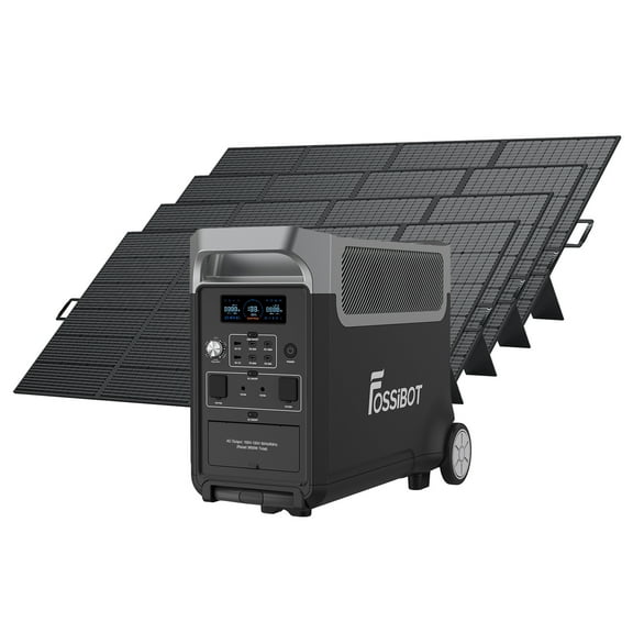 FOSSiBOT F3600 PRO 3600W Portable Power Station 3840Wh Capacity+ 4*420W Solar Panel,Solar Generator,3600W AC Output for Outdoor Camping,Home Backup,Emergency,RV,off-Grid