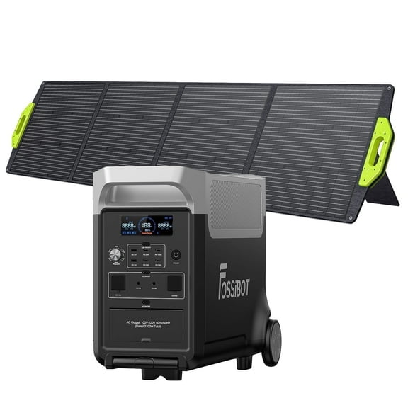 FOSSiBOT F3600 PRO 3600W Portable Power Station 3840Wh Solar Generator + 200W Solar Panel,3600W AC Output for Outdoor Camping,Home Backup,Emergency,RV,off-Grid