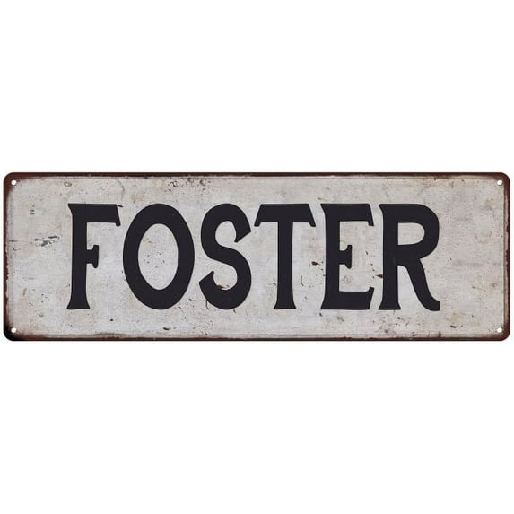 FOSTER Vintage Look Rustic Chic Metal Sign 6x18 106180036390
