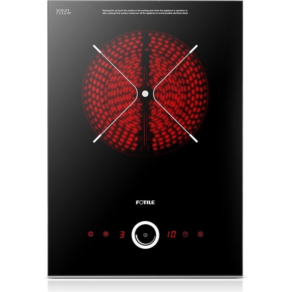 FOTILE 12 Inch Electrical Cooktop with 2400W Output Power and 9 Power Levels