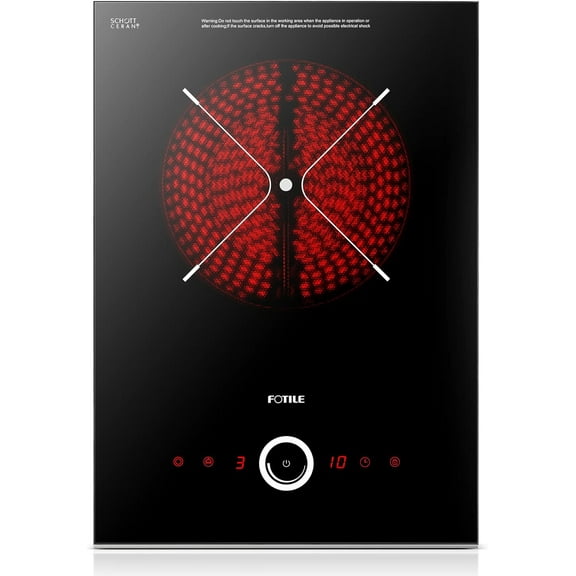 FOTILE 12 Inch Electrical Cooktop with 2400W Output Power and 9 Power Levels