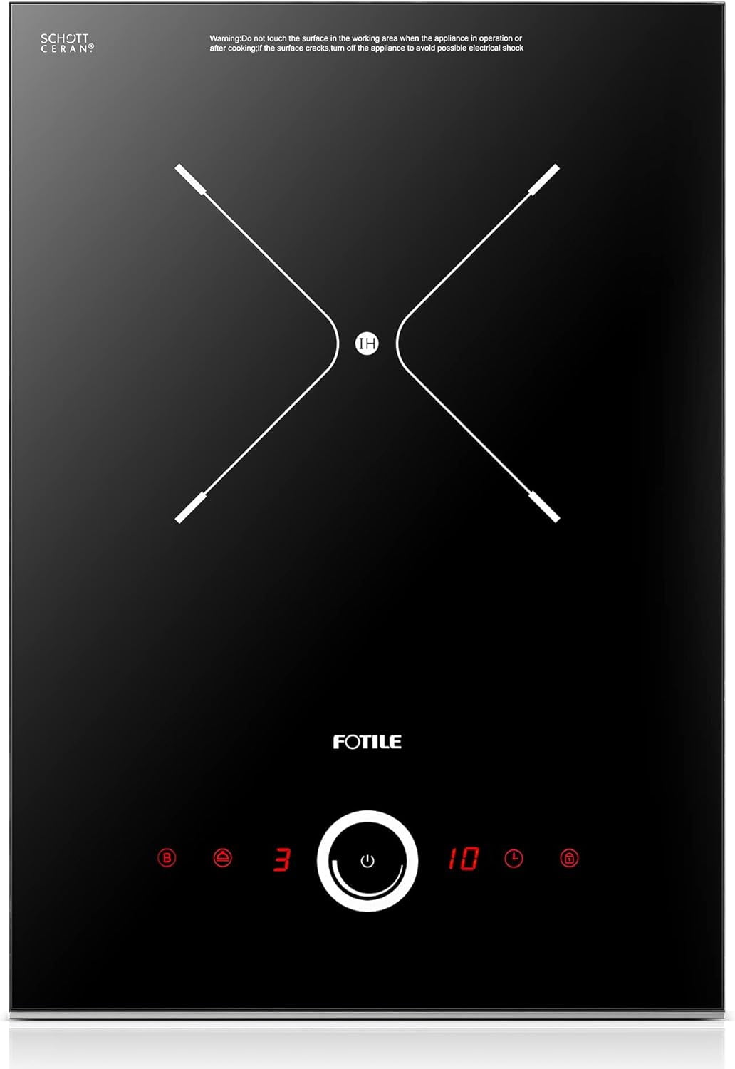 FOTILE 12 Inch Induction Cooktop with 3000W Output Power and 9 Power Levels