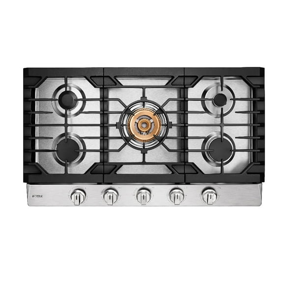 FOTILE Tri-Ring Series 36 Inch Pro Gas Cooktop with 57K total BTU on 5 Burners