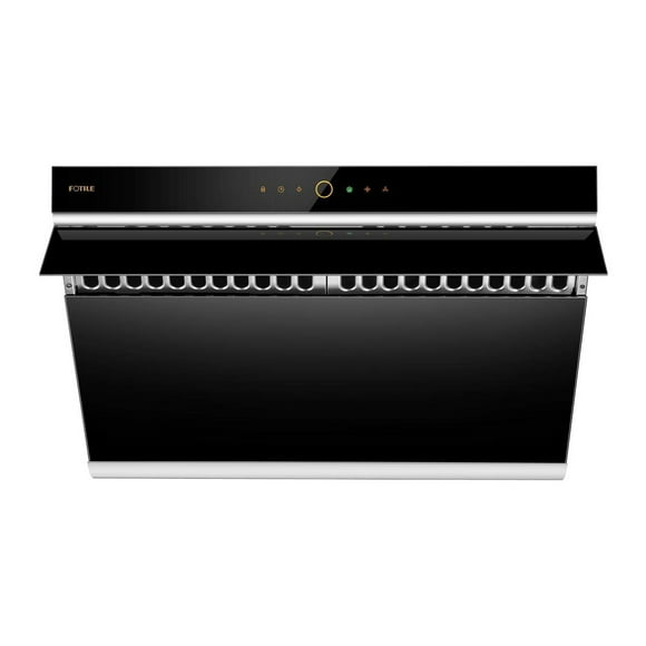 FOTILE Slant Vent Series 30" 1000 CFM Under Cabinet or Wall Mount Range Hood with 2 LED lights, Motion and Touch Activation in Onyx Black Tempered Glass