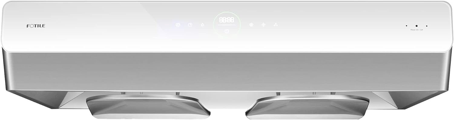 FOTILE Pixie Air UQG Stainless Steel Under Cabinet Range Hood, 850 CFMs Kitchen Over Stove Exhaust Vent with LED Lights Dual AC Motors, Motion Control and Touchscreen