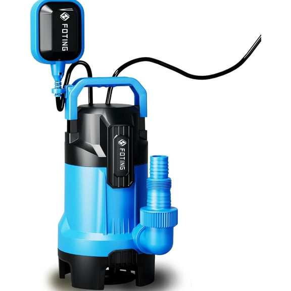FOTING 2025Upgraded Automatic Sump Pump, 1.5HP 6300GPH Sweage Pump for Basement & Pool Draining
