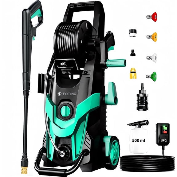 FOTING 4500 PSI at 3.2 GPM 14 Amps Corded Electric Pressure Washers with GFCI Protection, Quick Connect Tips,Blue