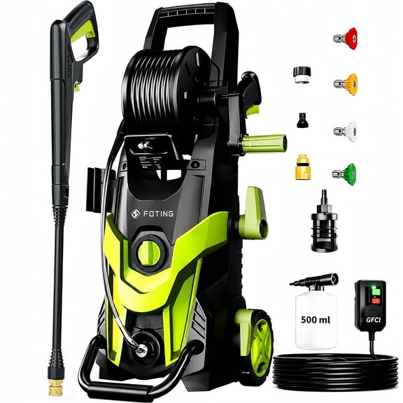 FOTING 4500 PSI at 3.2 GPM 14 Amps Corded Electric Pressure Washers with GFCI Protection, Quick Connect Tips